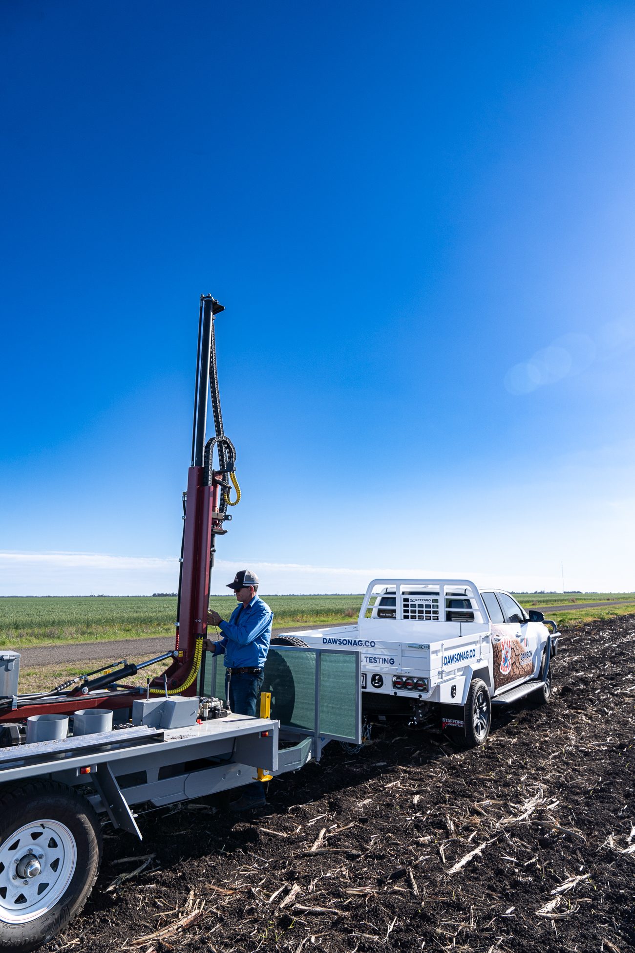 Soil sampling in progress