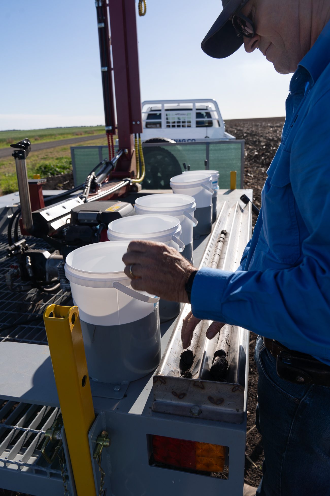 Soil testing in progress