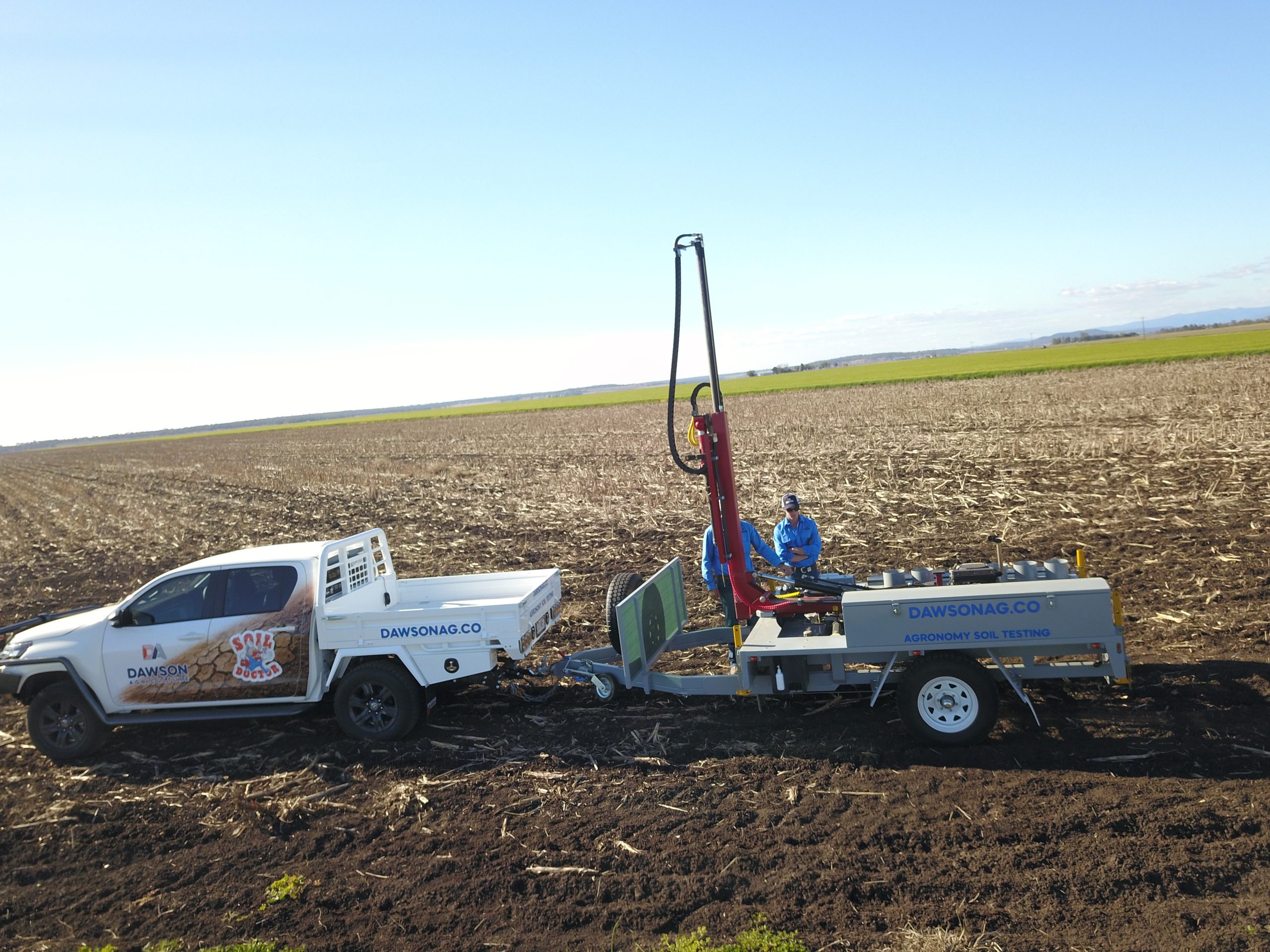 Cereal paddock at planting with infected stubble in foreground, Southern Queensland